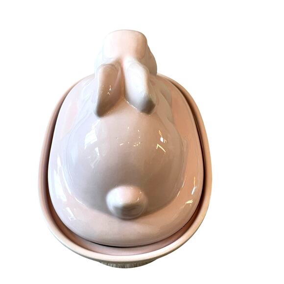 Zrike Brands Easter Bunny Rabbit Lidded Casserole Dish Pink Ceramic NEW - Picture 11 of 13